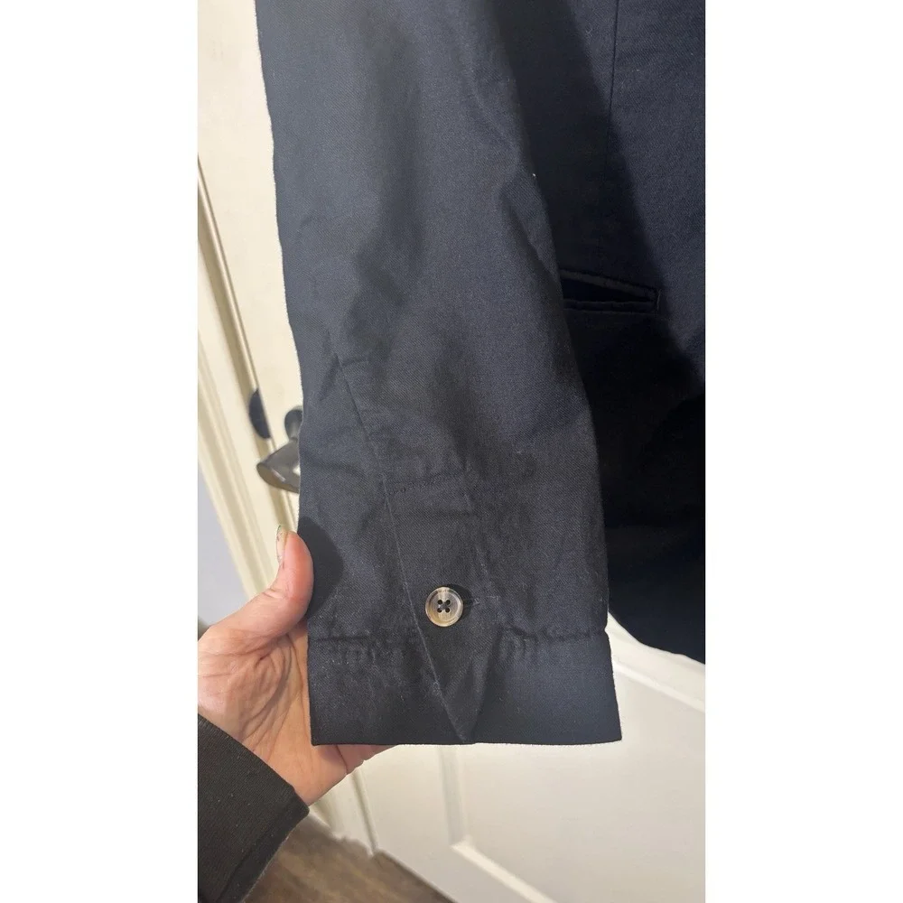 Lucky Brand Women Medium Black Cotton Single Button Blazer‎ Jacket Staple Piece